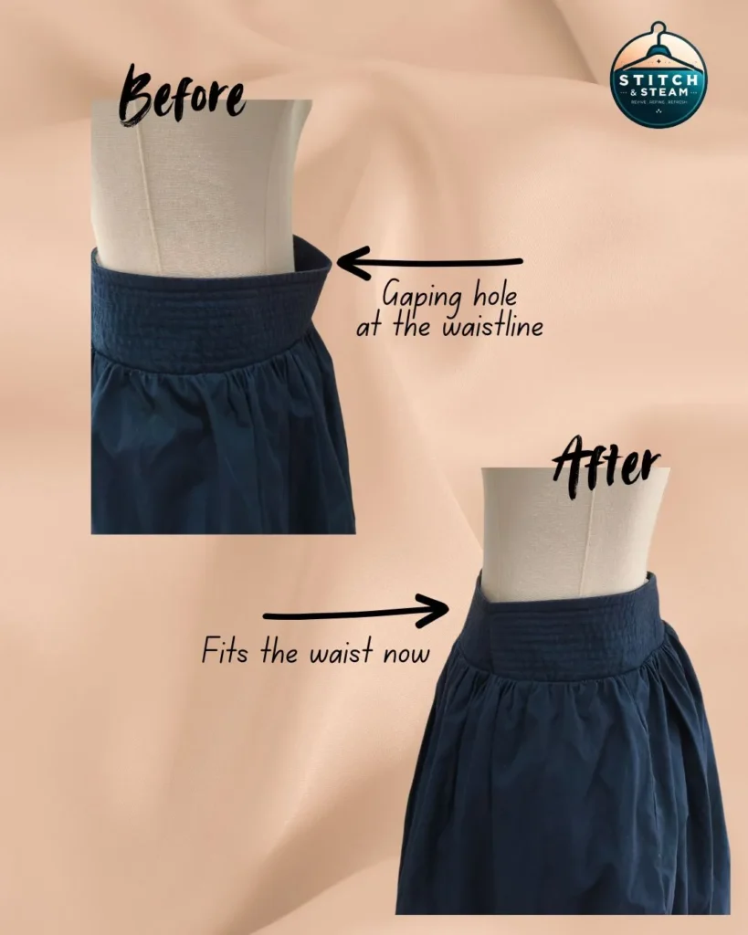 Stitch and Steam insert darts for skirt alterations