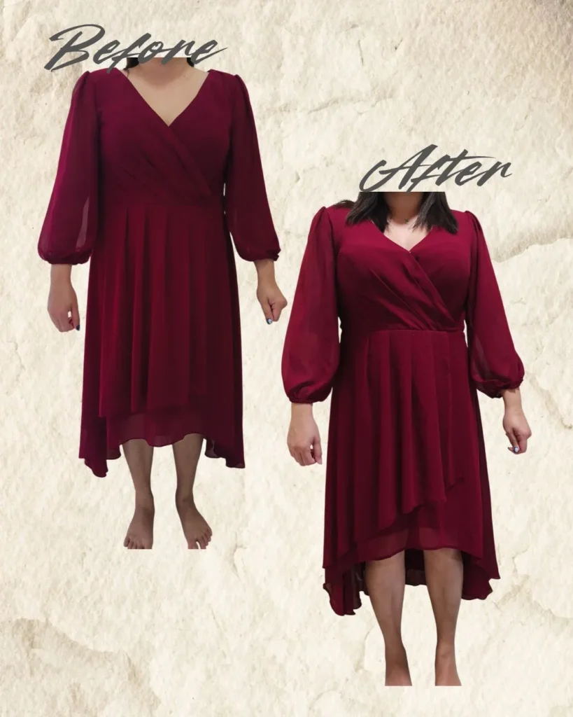 Stitch and steam alteration tailor changes hem and restyle dresses